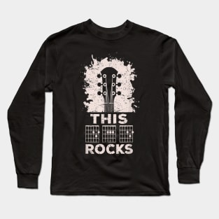 Mens Acoustic Guitar Chord Rocks Music Fathers Day Gifts T shirt Long Sleeve T-Shirt